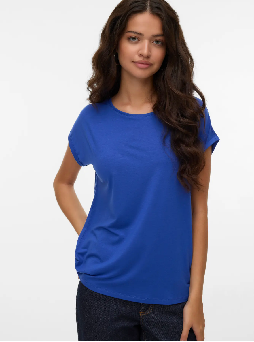 AVA Short Sleeve Tee in Dazzling Blue