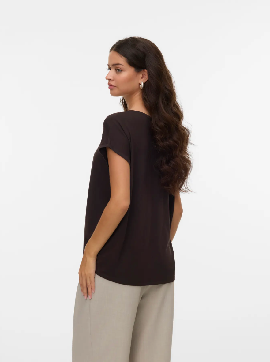 AVA Short Sleeve Tee in Chocolate Torte