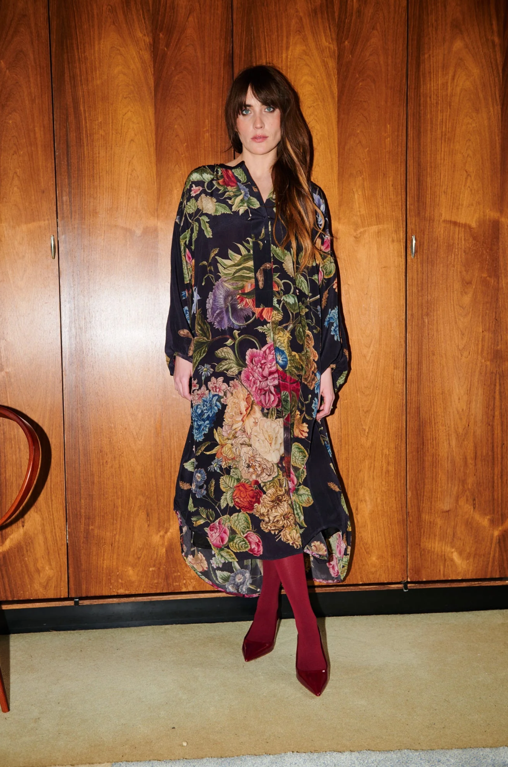 One Hundred Stars Darcy Dress in Black Primula Print - DRDPRIBLK