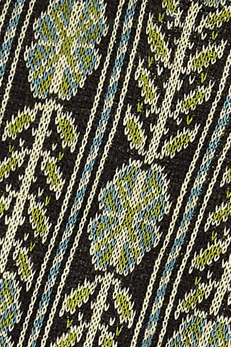 DUMAS Retro Style Woven Green Floral Printed Gloves