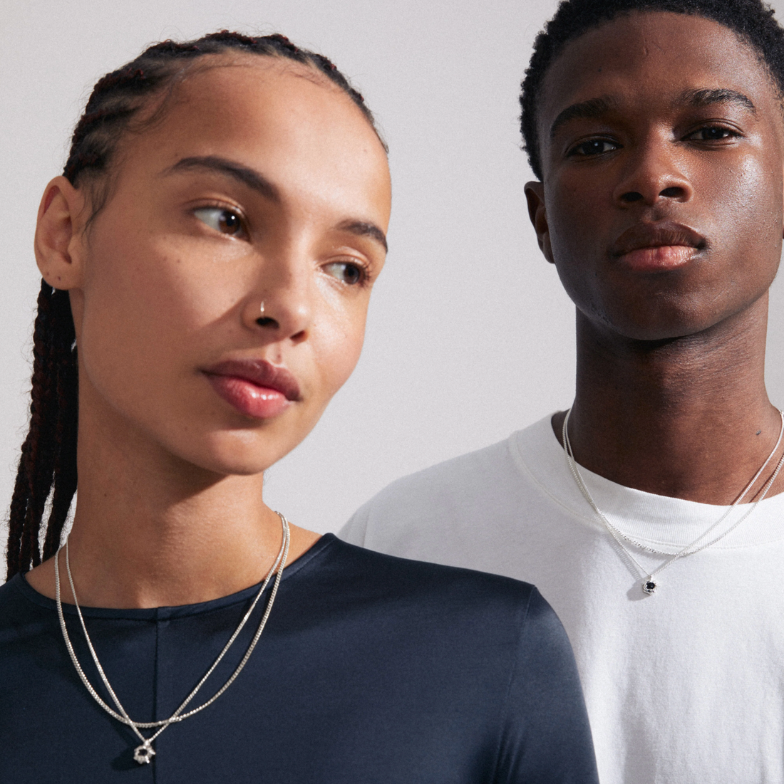 ACT necklace 2-in-1 silver-plated - 6101