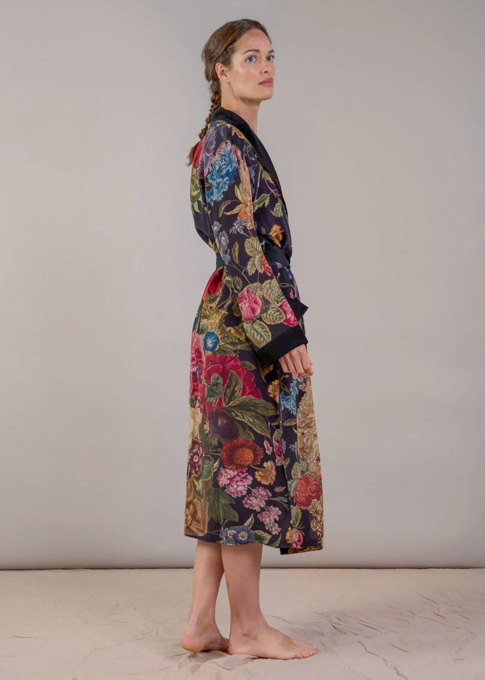 Crepe Gown in Primula Black by One Hundred Stars - CGWPRIBLK