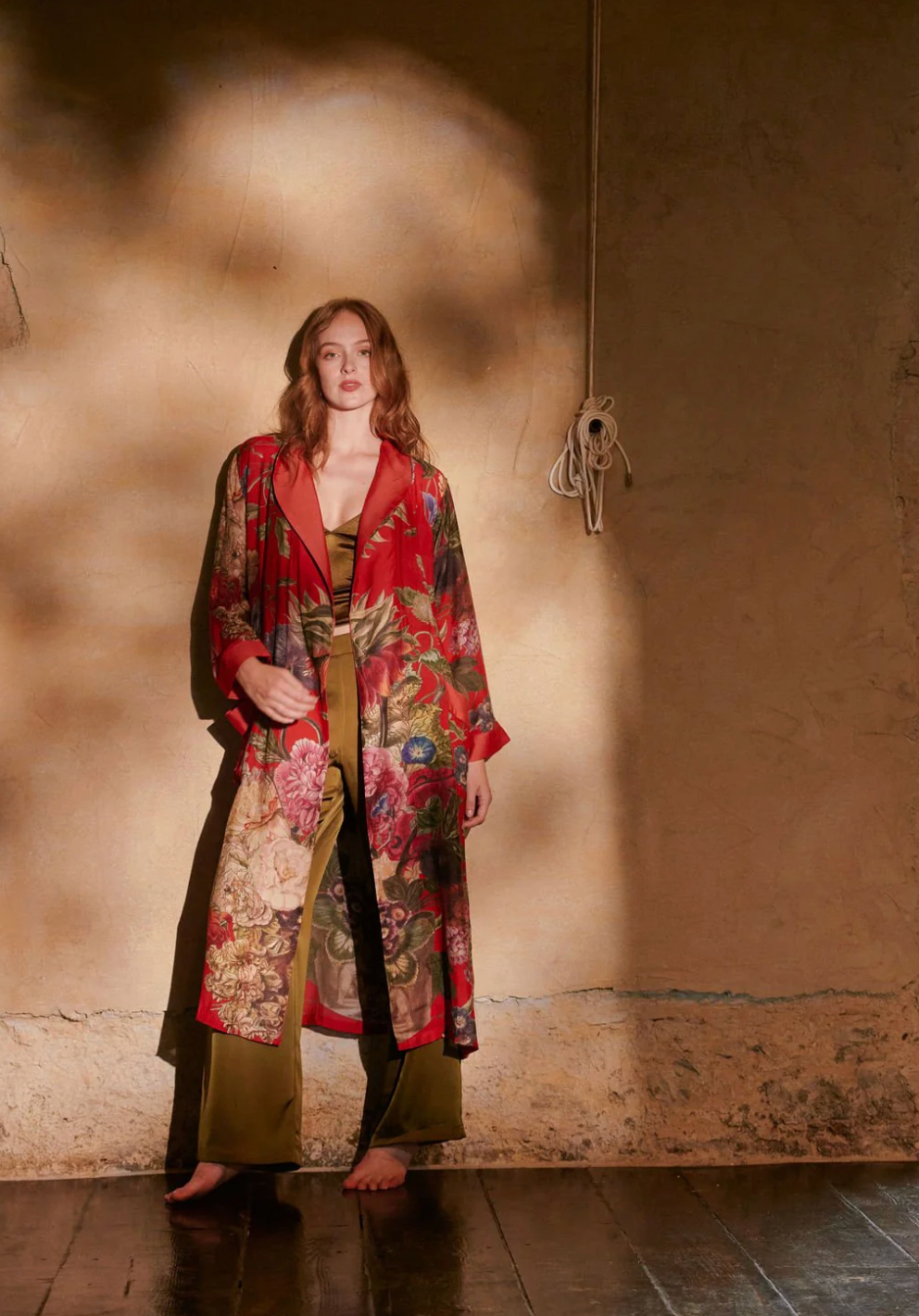 Lightweight Gown Kimono in Primula Berry - GWNPRIBER