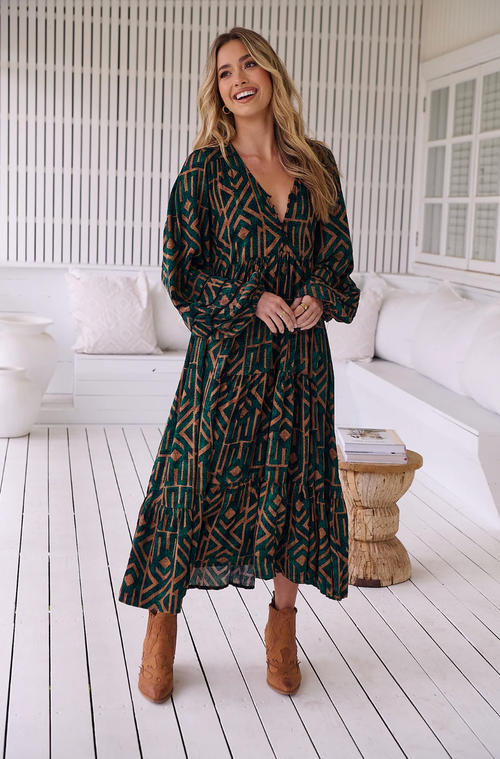 EVE Mini Dress in Emerald Print