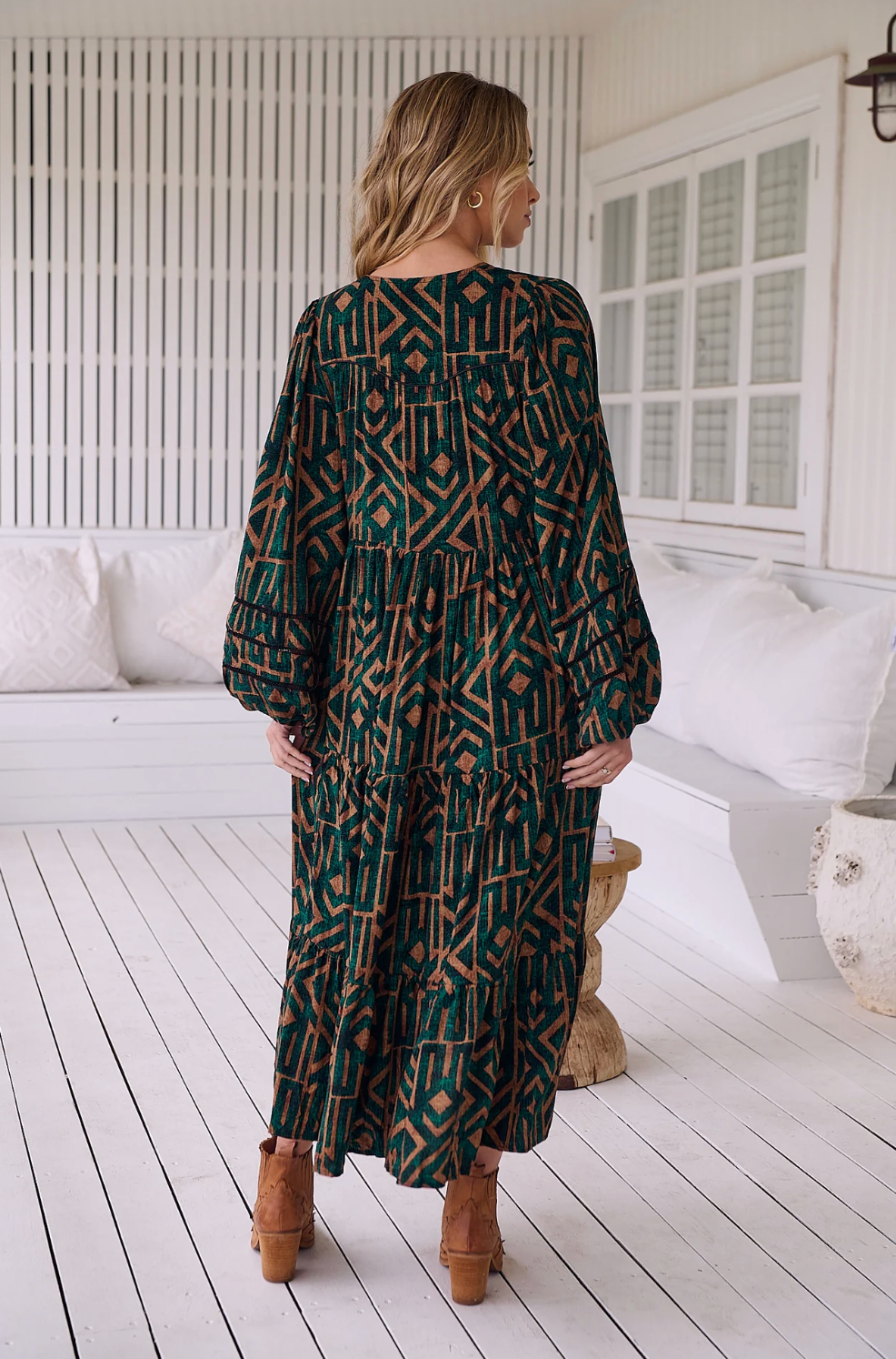 EVE Mini Dress in Emerald Print