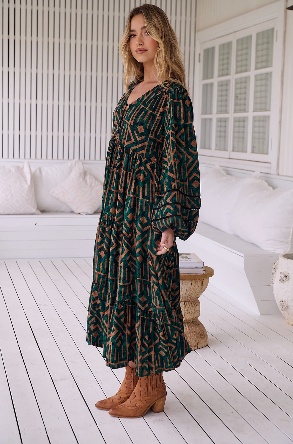 EVE Mini Dress in Emerald Print