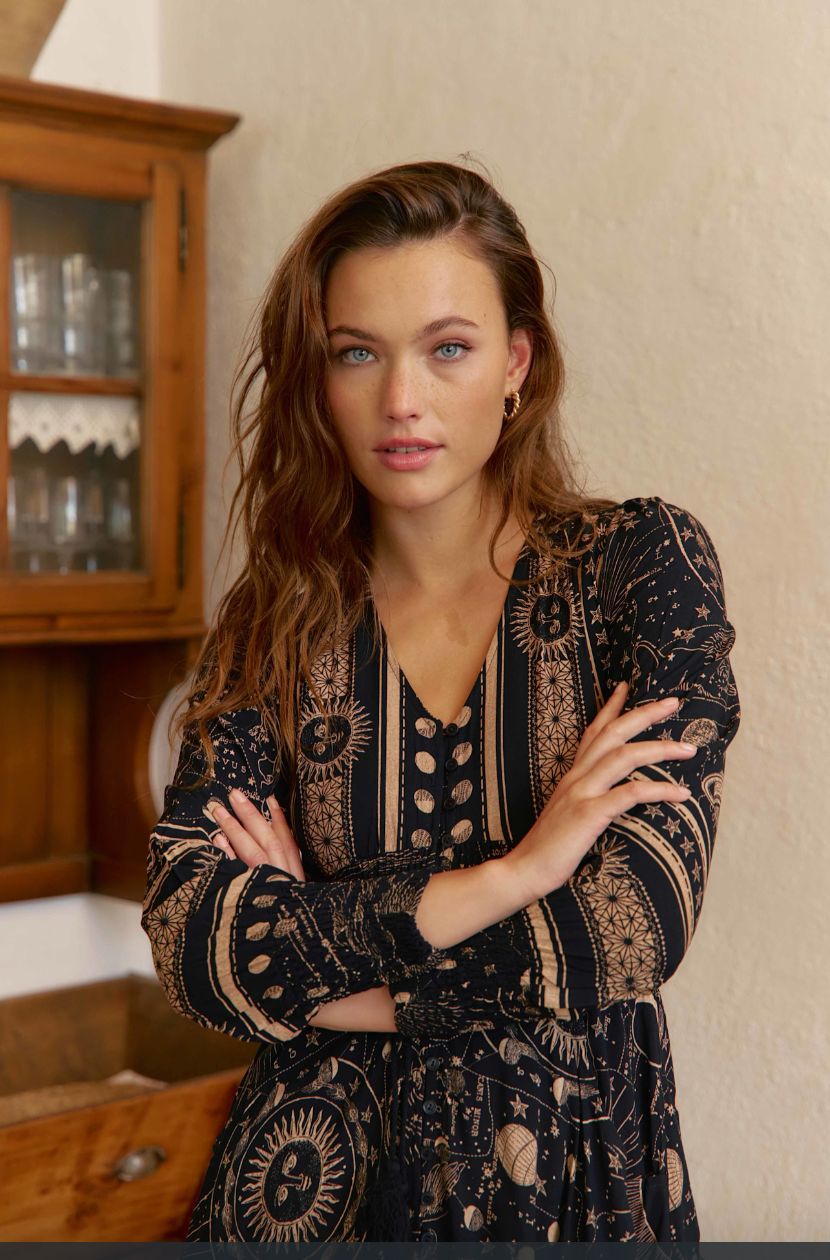 SABRINA Maxi Dress in Celestial Astrid Print