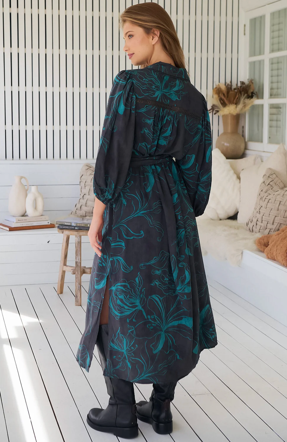 WHITNEY Dress in Midnight Lilly Print
