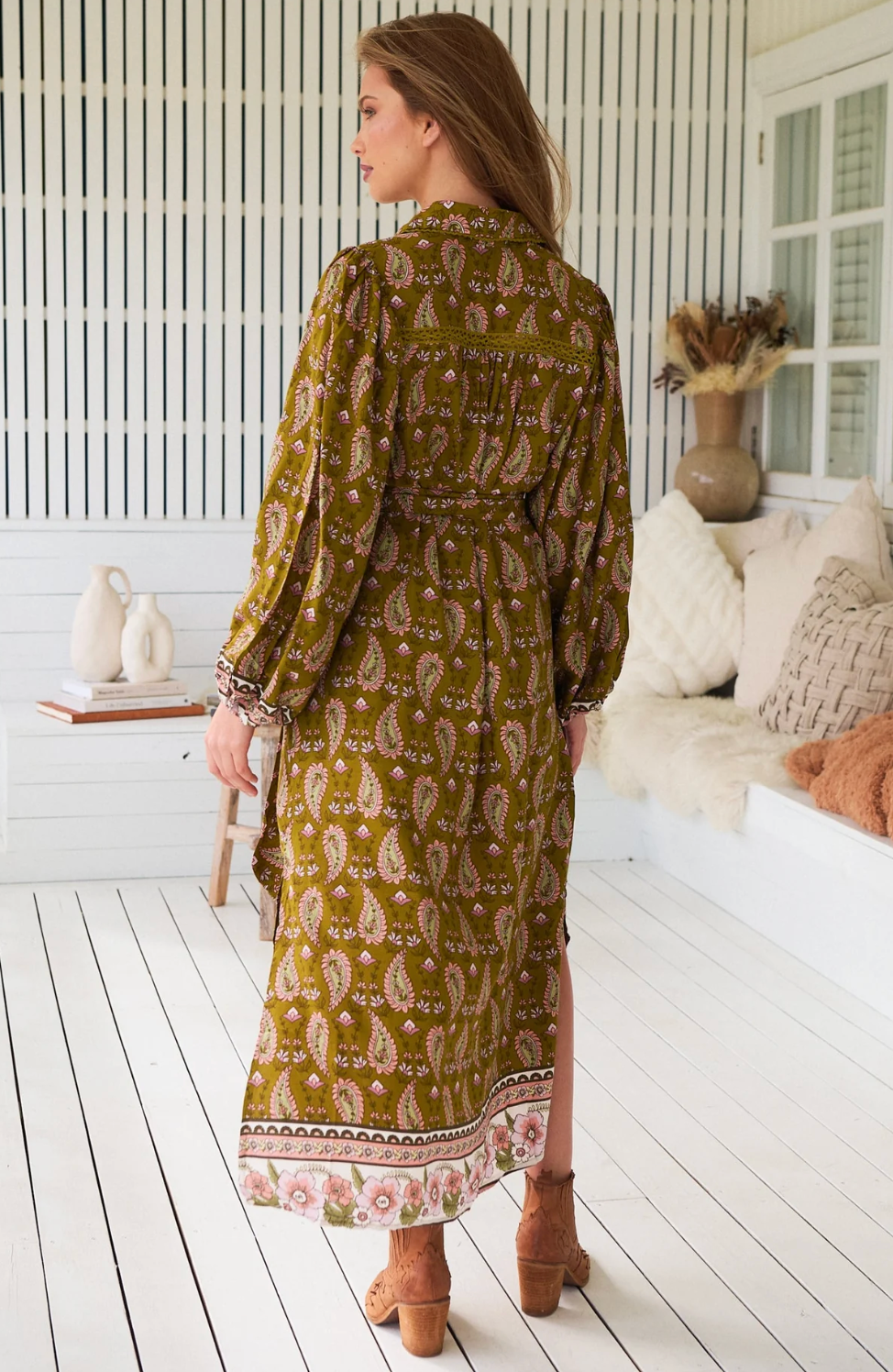 WHITNEY Dress in Mustard Gold Amalie Print