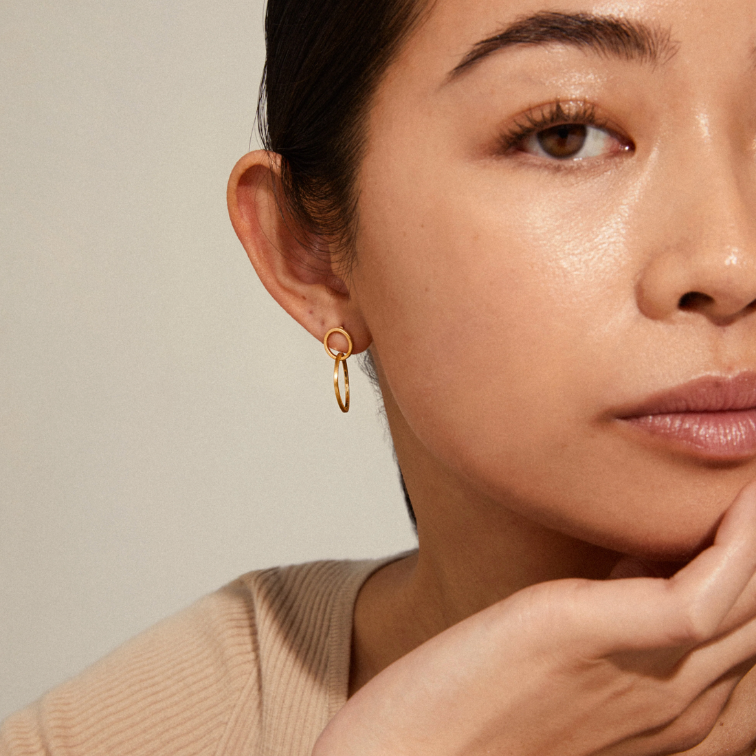 HARPER Circle Link Earrings in Gold - 2013