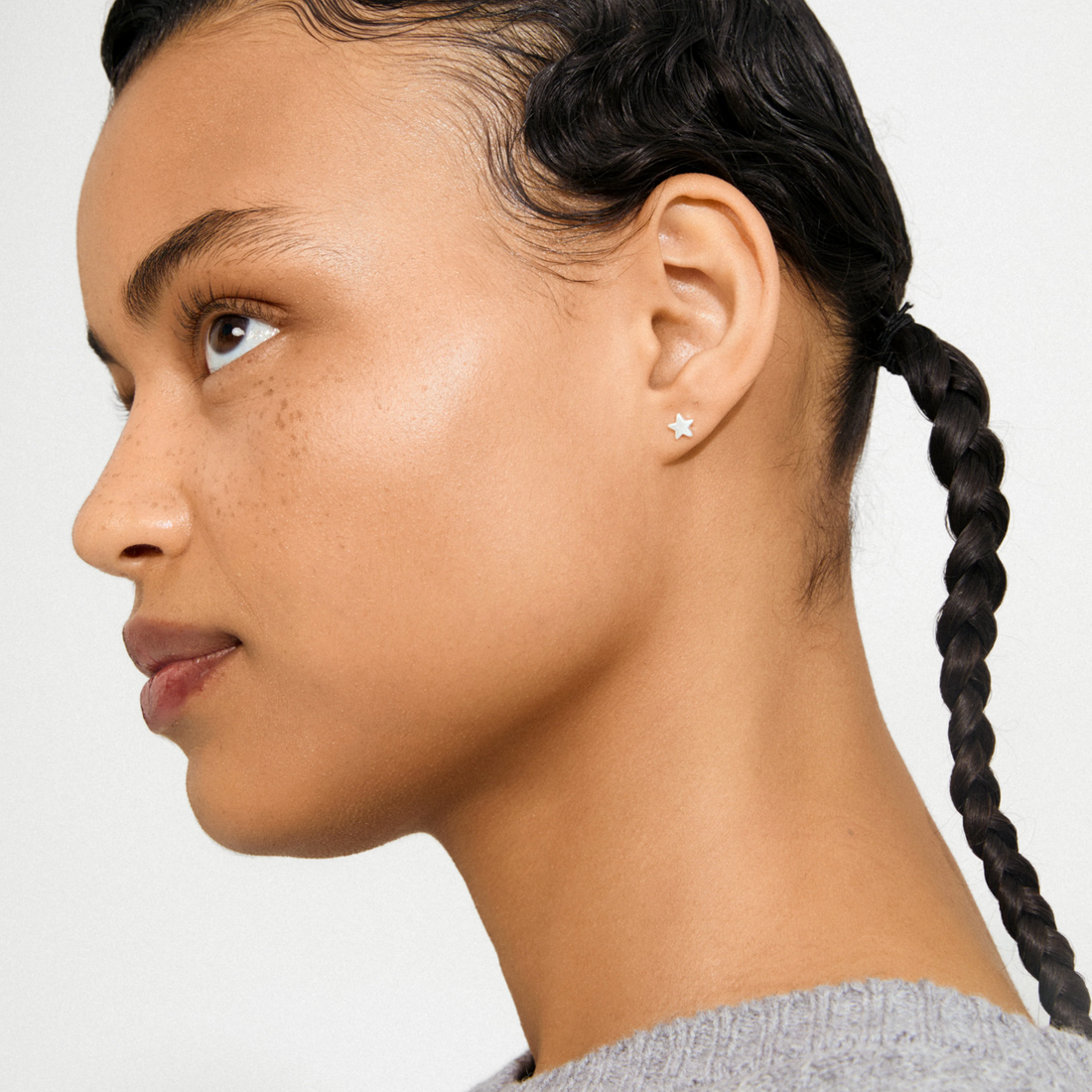 AVA Mini Star Stud Earrings in Silver - 6053
