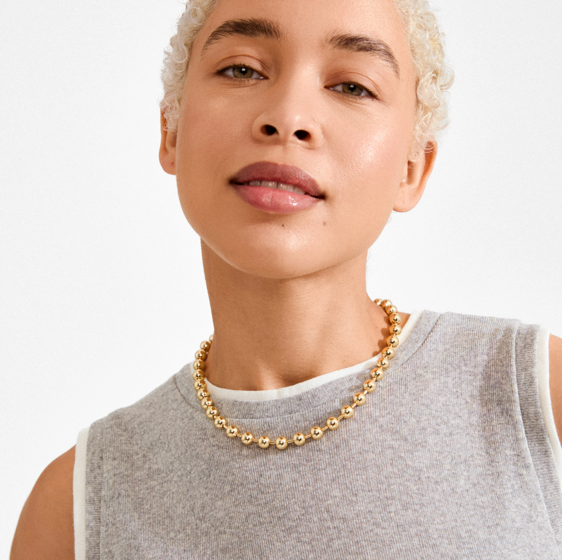 AIR gold-plated Ball Bearing Necklace - 102612011