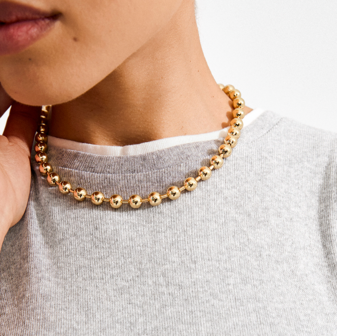 AIR gold-plated Ball Bearing Necklace - 102612011