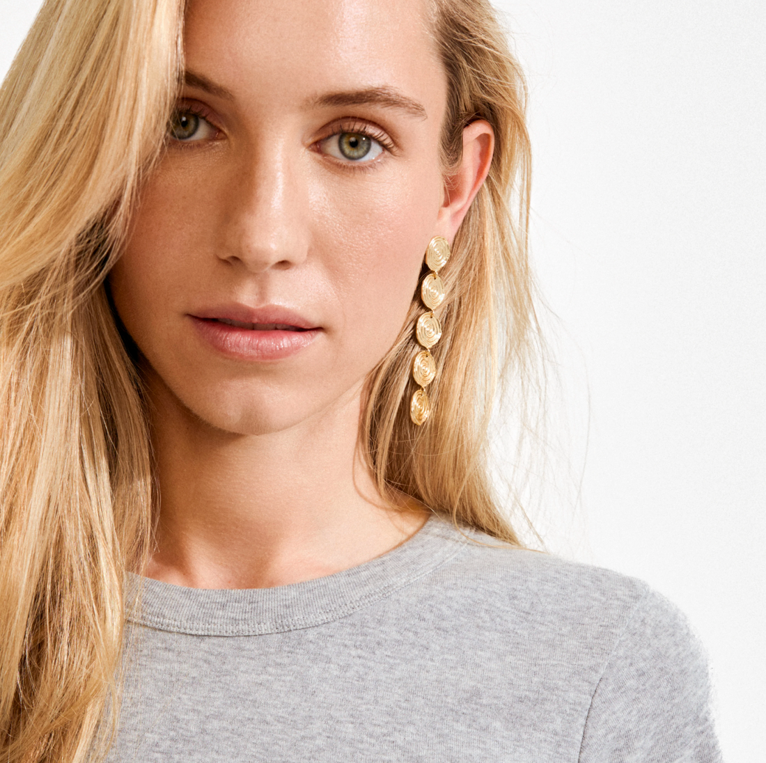 SWIRL Gold Plated Drop Statement Earrings - 102612023