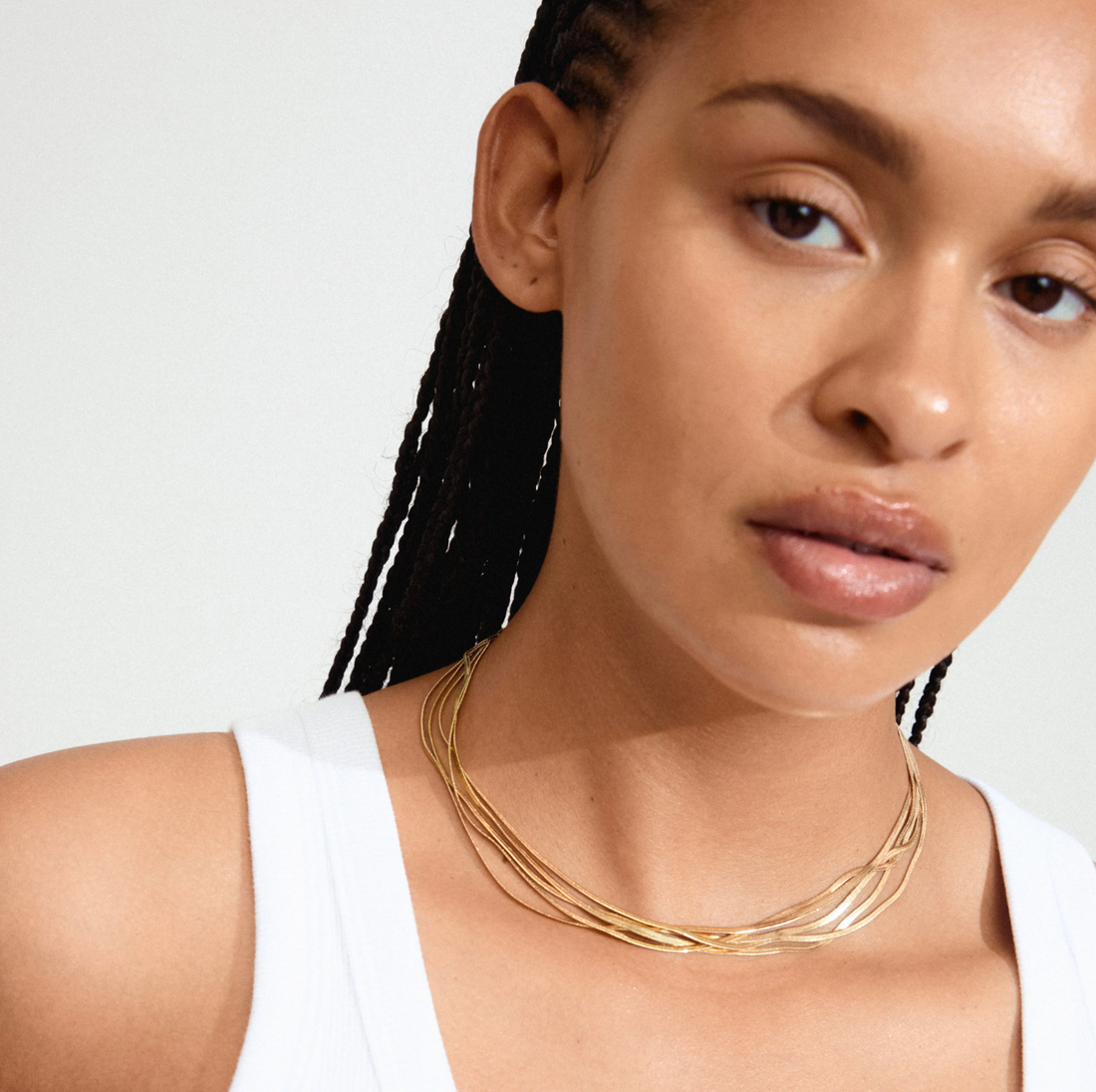 KIRA Gold-Plated Layered Snake Chain Necklace - 612512001