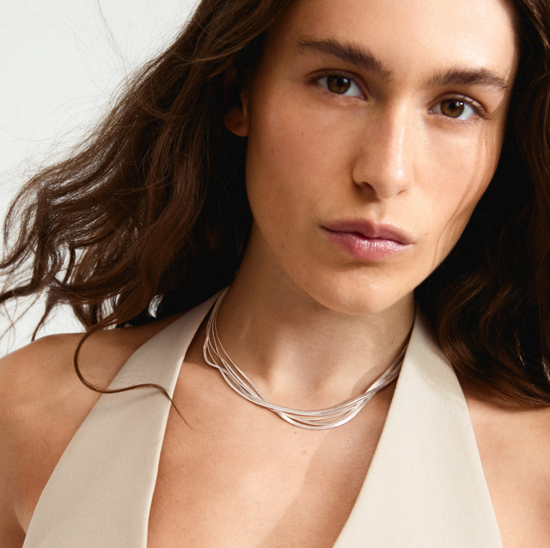 KIRA Silver-Plated Layered Snake Chain Necklace - 612516001
