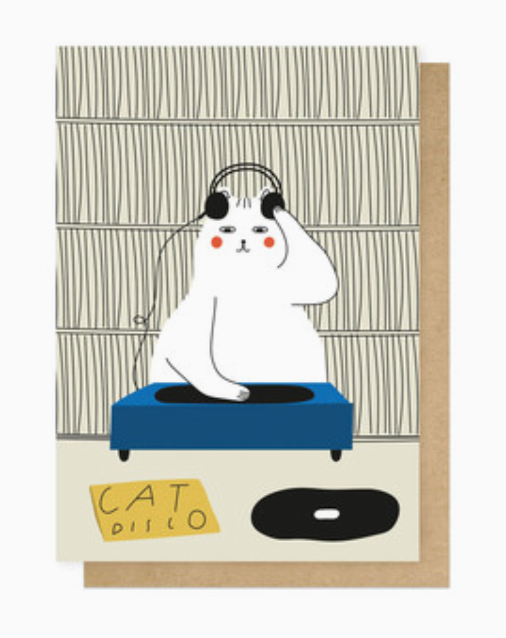 Cat Disco Greetings Card