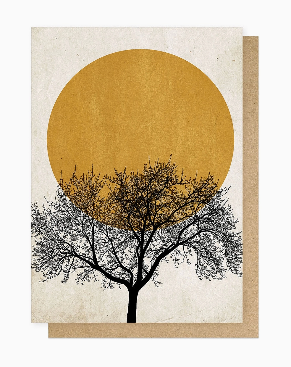 Tree Silhouette Morning Sun Greetings Card