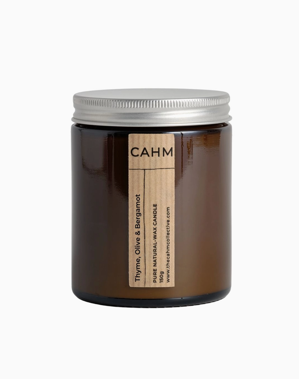 CAHM Glass Candle - Thyme Olive Bergamot Amber Jar