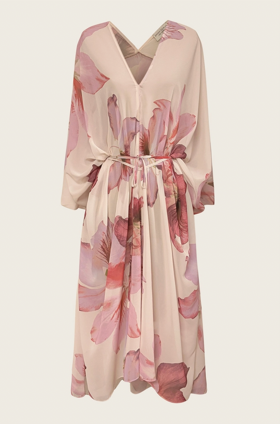 SEMA Chiffon Pink Floral Kaftan Tie Dress