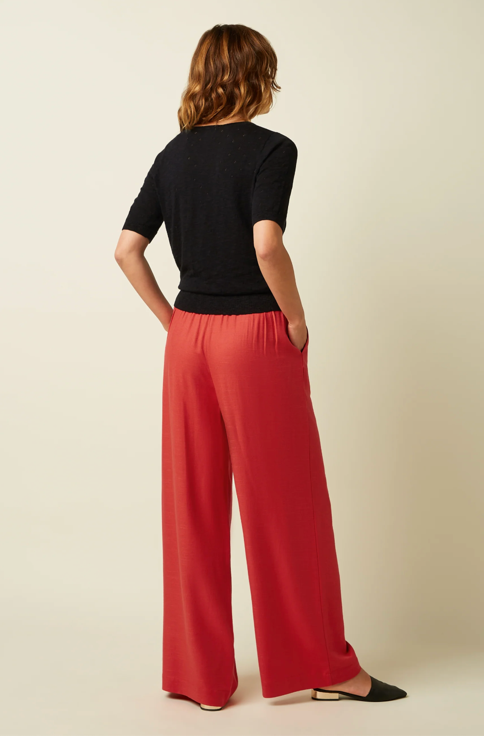 King Louie IRMA Linen Blend Trousers in Bright Cameron Red