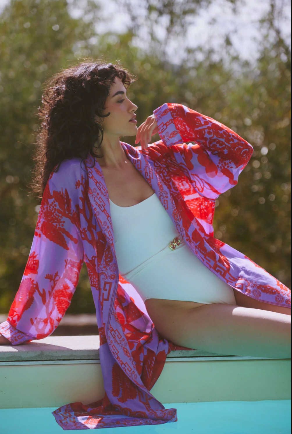 Giant Willow Violet Gown Kimono by One Hundred Stars - GWNGIAVIO