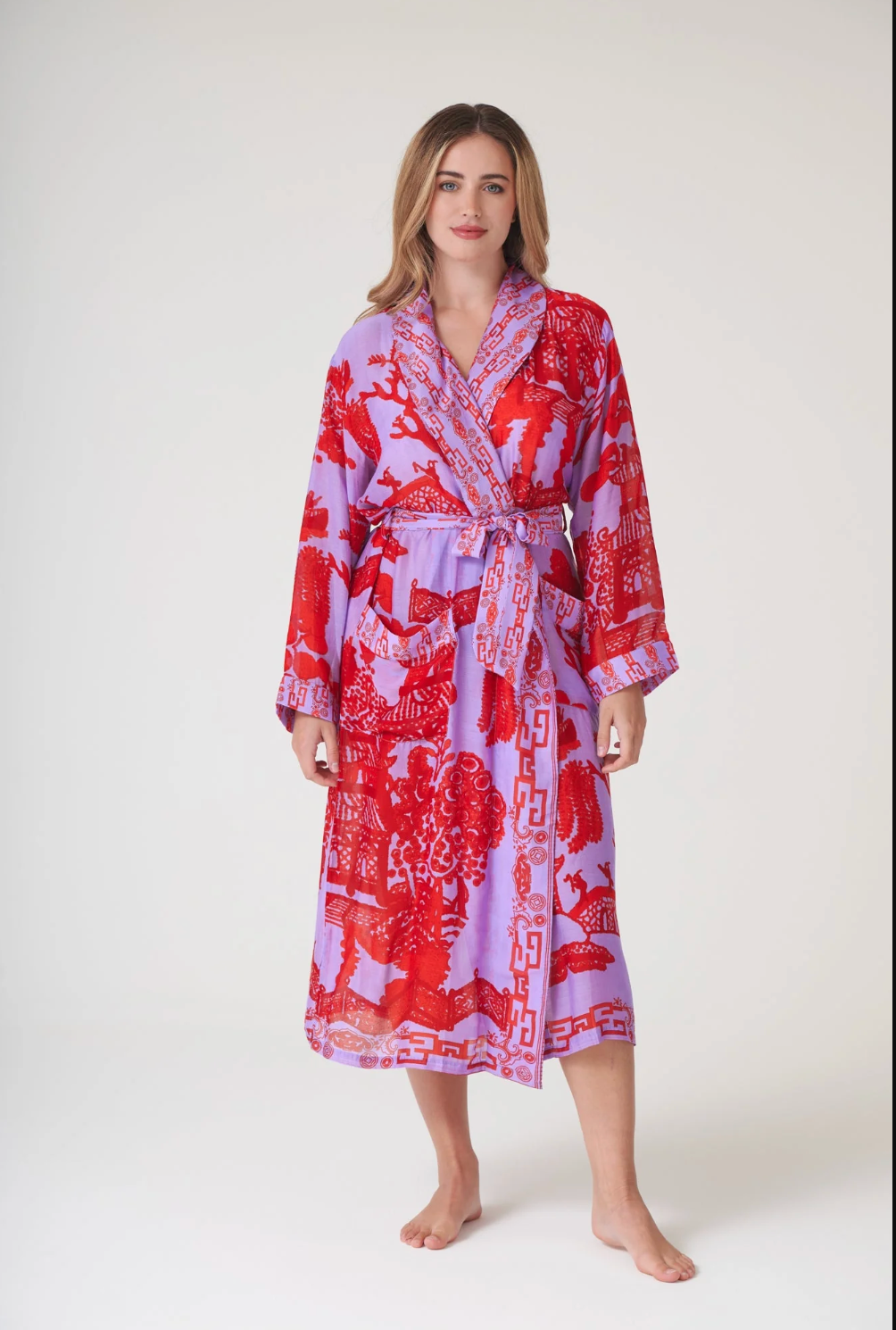 Giant Willow Violet Gown Kimono by One Hundred Stars - GWNGIAVIO