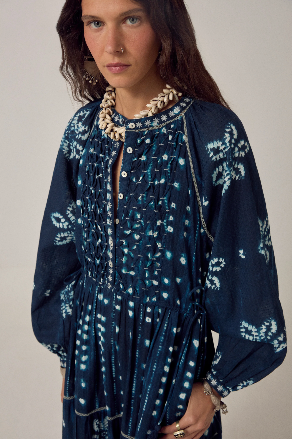 KUMO Dress in Ocean Ink Shibori Dreams Print