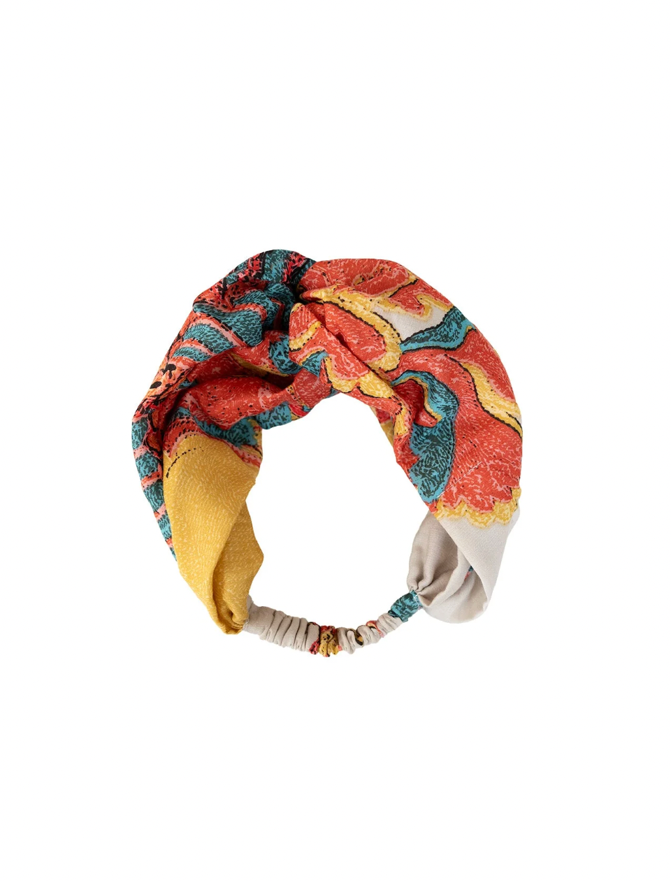 One Hundred Stars Headband in Stone Crane Print
