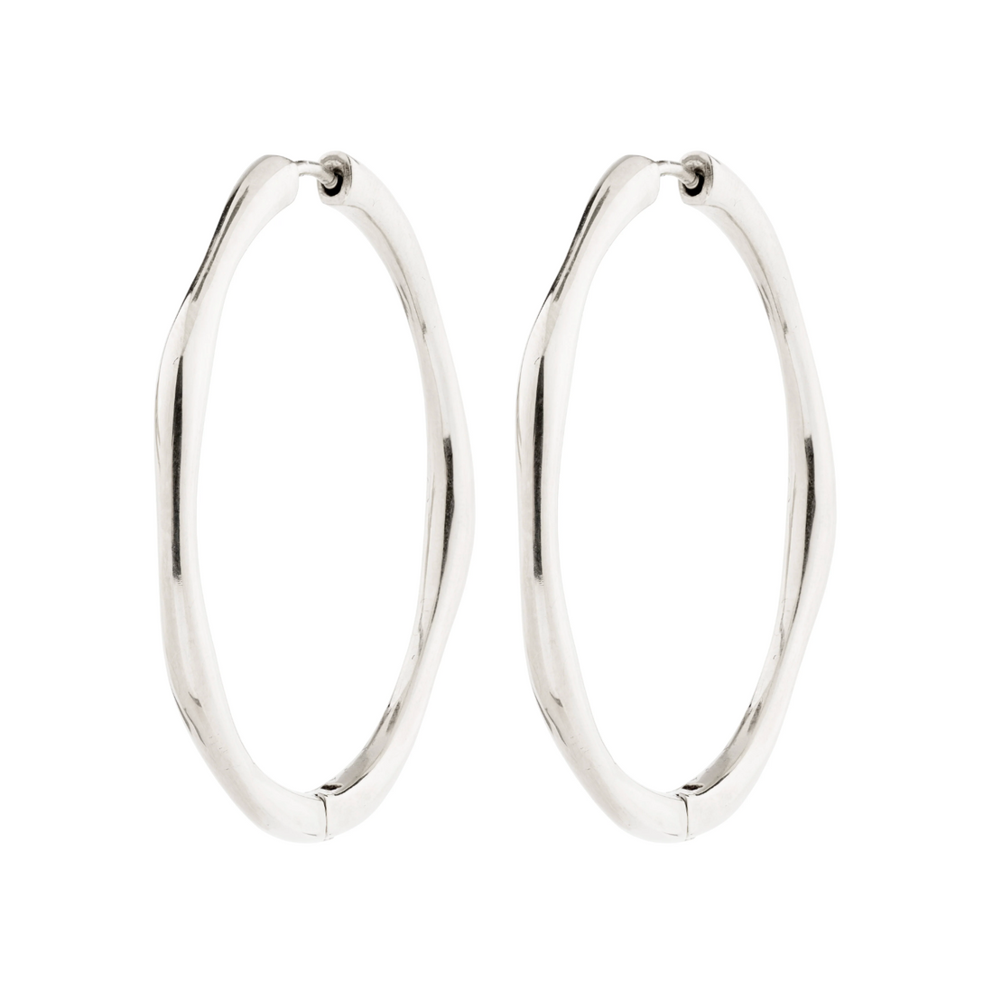HAZE Large Hoop Earrings in Silver