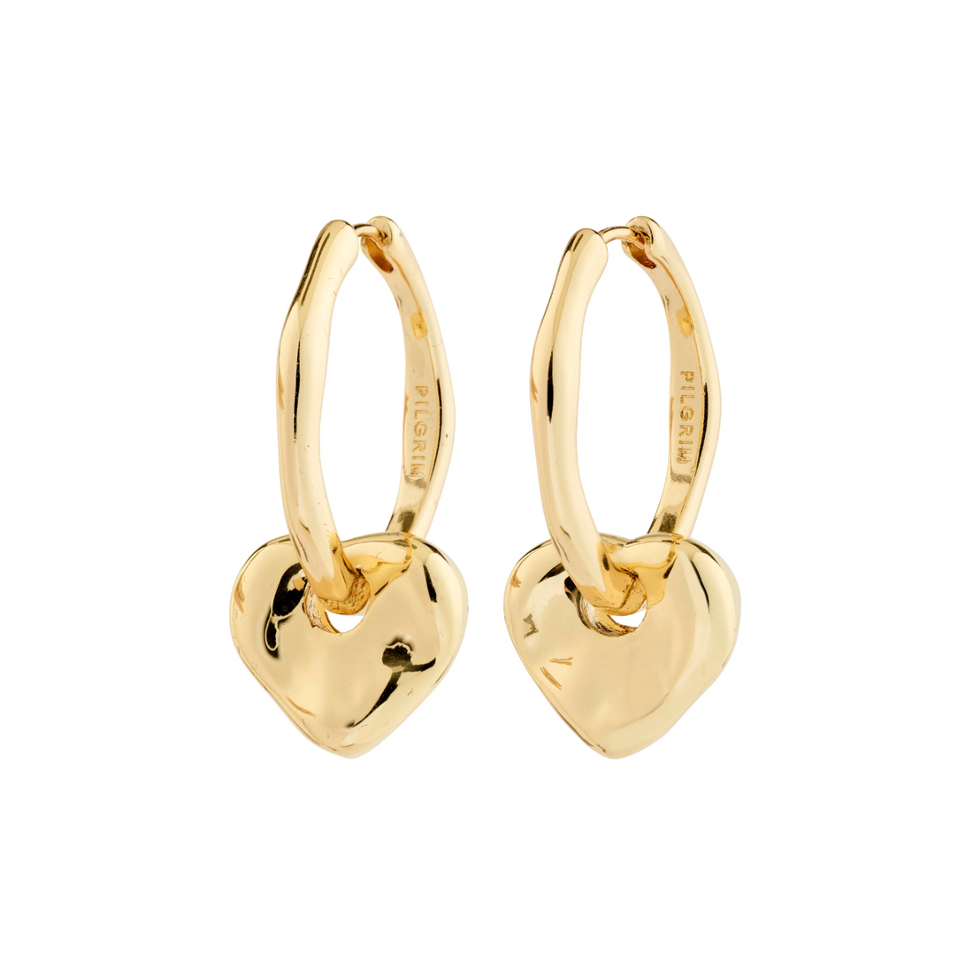 NOVA Gold Captured Heart Hoop Earrings