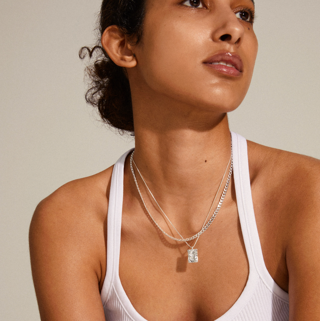 BETHILDA 2-in-1 silver Chain Necklace