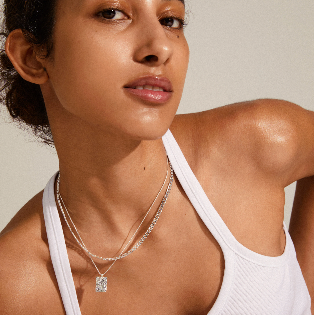 BETHILDA 2-in-1 silver Chain Necklace