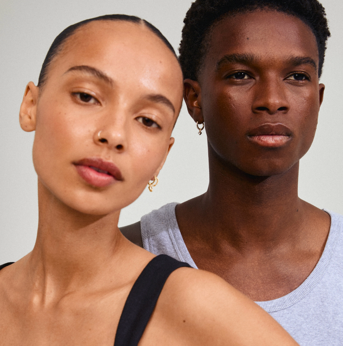 JOA Crystal Drop Hoop Earrings in Gold