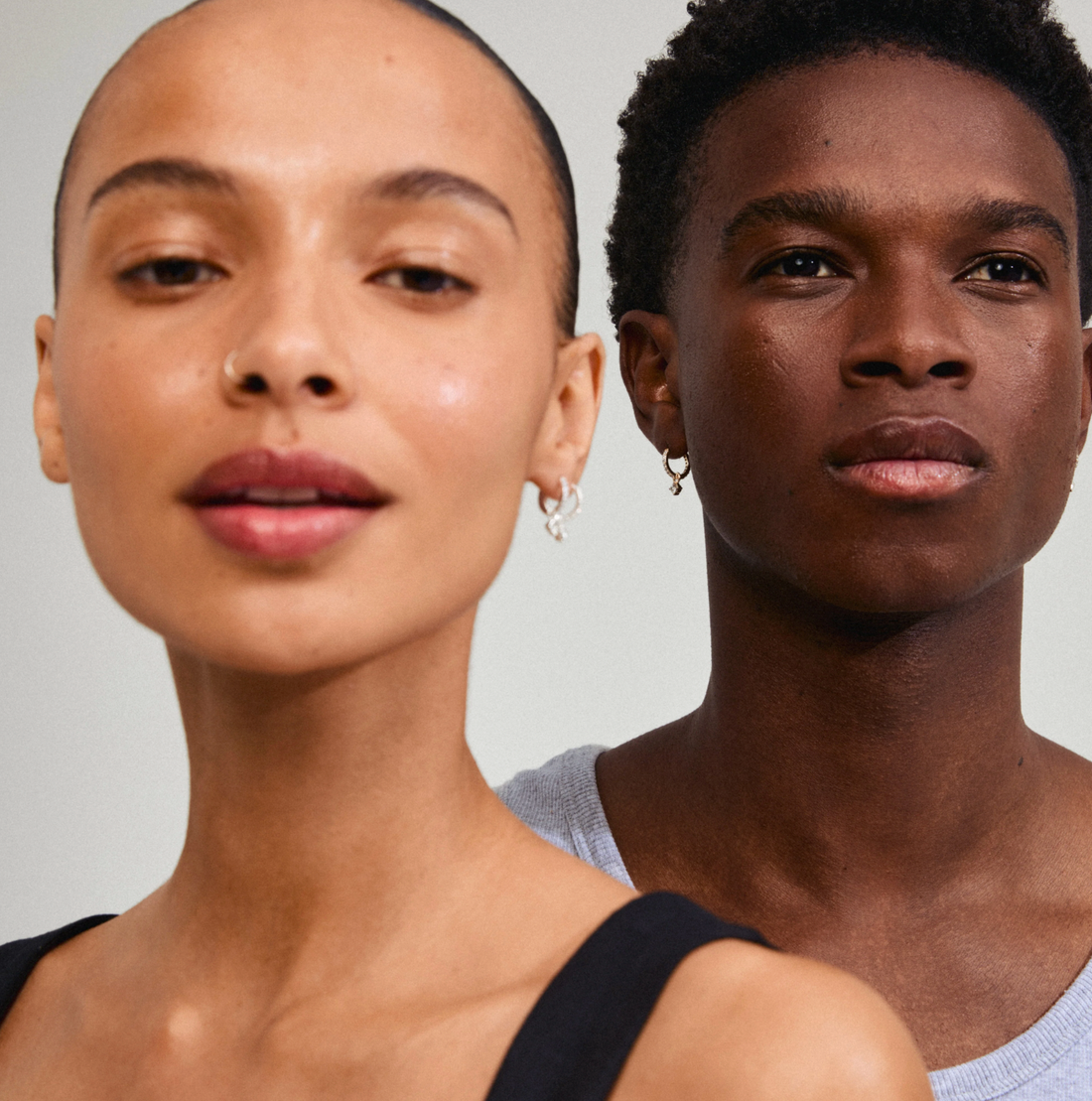 JOA Crystal Drop Hoop Earrings in Gold