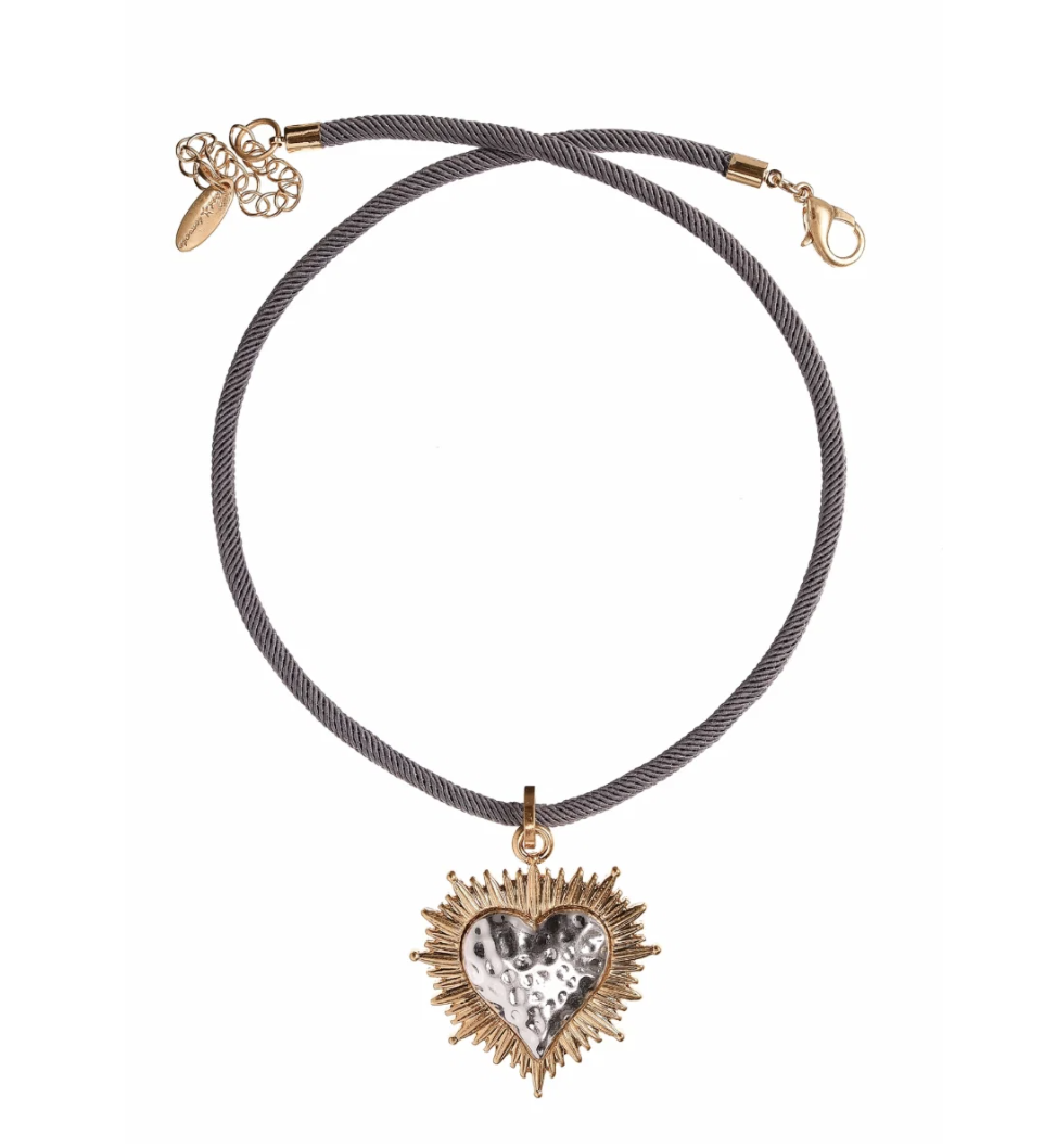 Sacred Heart Mixed Metal Short Statement Necklace - SC444