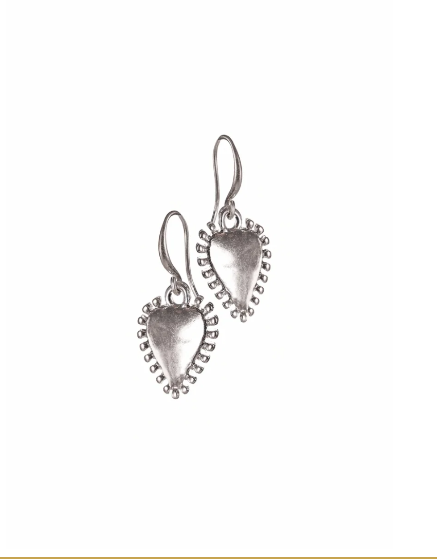 Love Divine Heart Drop Earrings in Silver - SC470