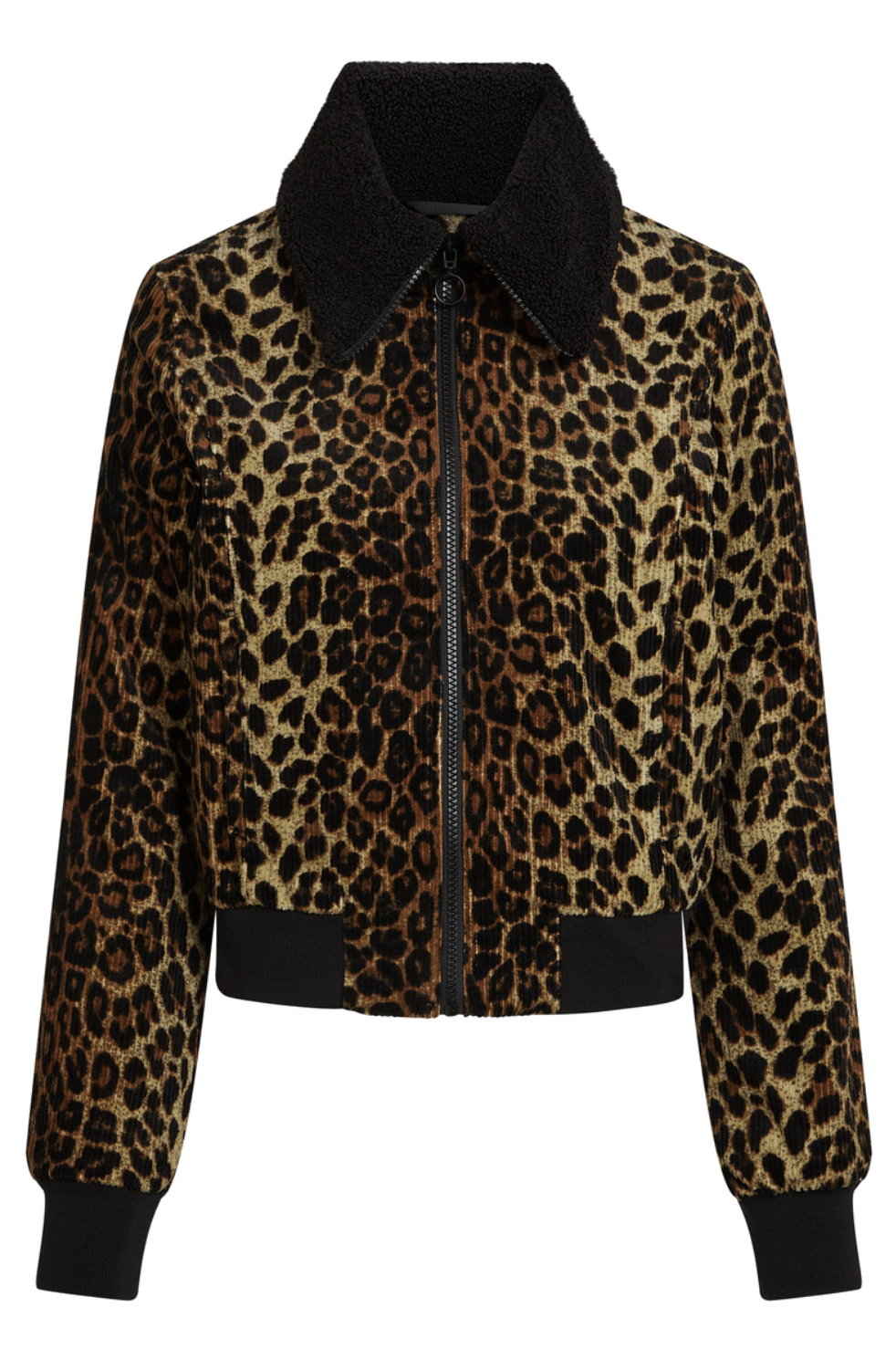 ARIZONA Leopard Print Jacket in Corduroy With Contrast Collar