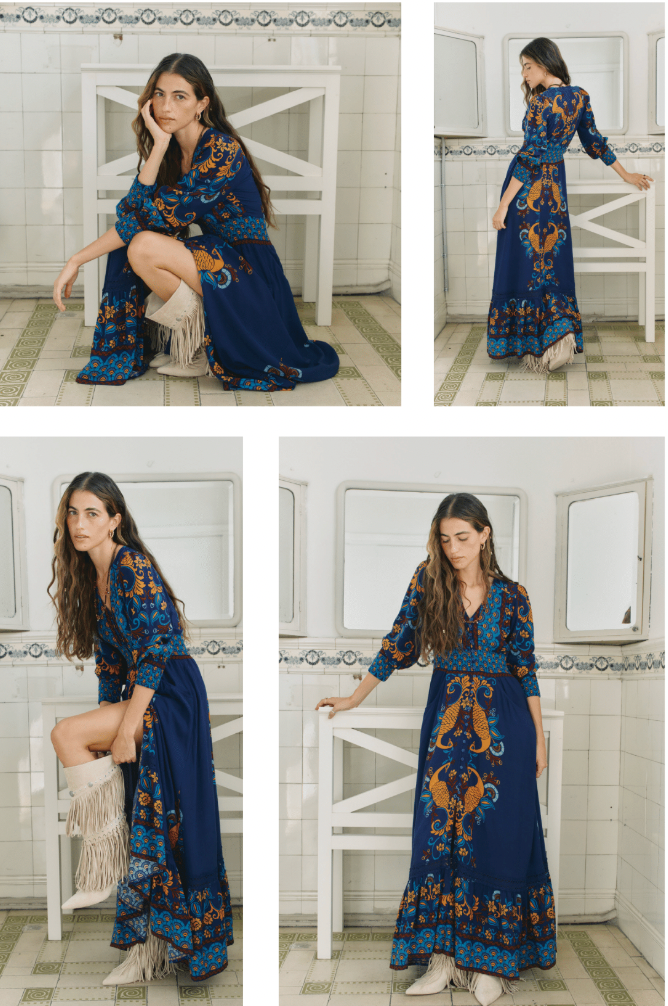 SABRINA Indiana Maxi Dress in Celestial Sway Print