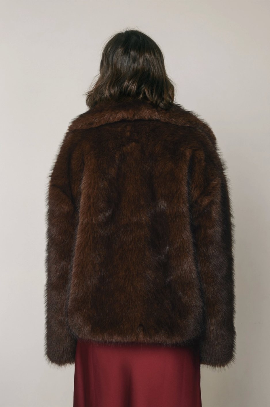 SADE Faux Fur Jacket in Chocolate Brown