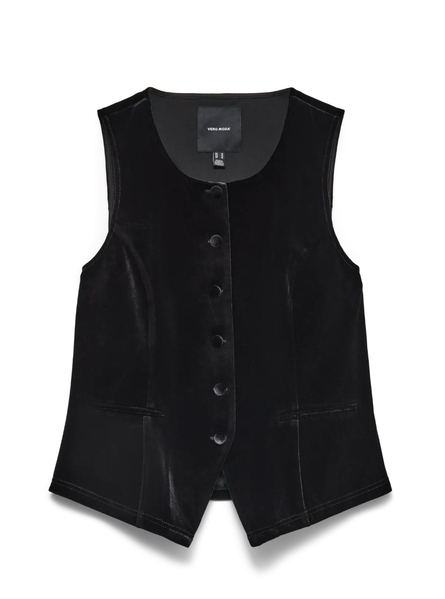 NARA Velvet Waistcoat in Black