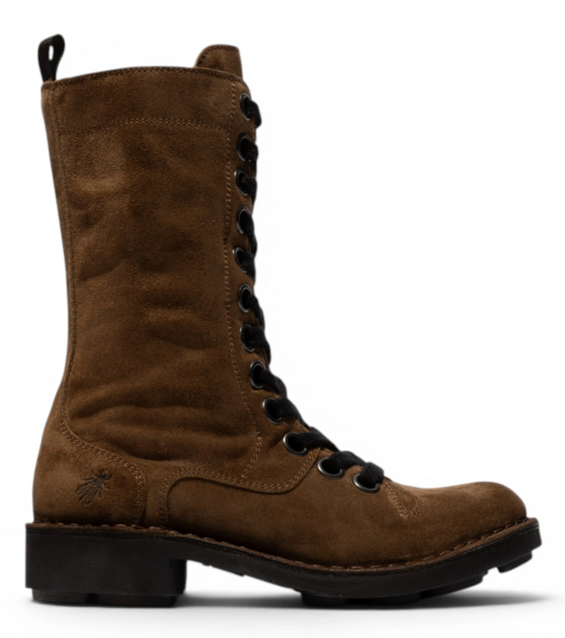 FLY NOLE 176 Flat Oil Suede Boots in Elephant Brown