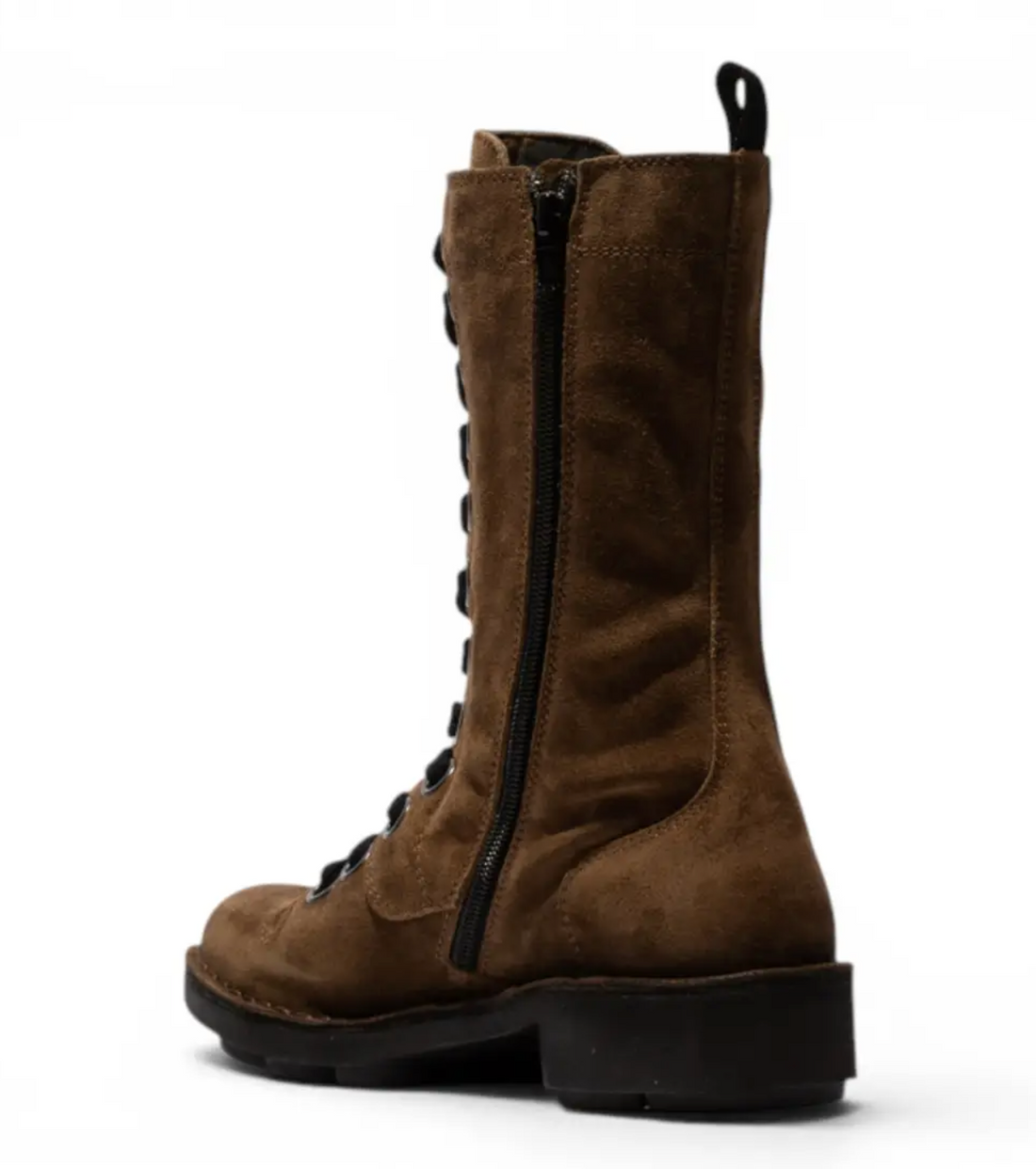 FLY NOLE 176 Flat Oil Suede Boots in Elephant Brown