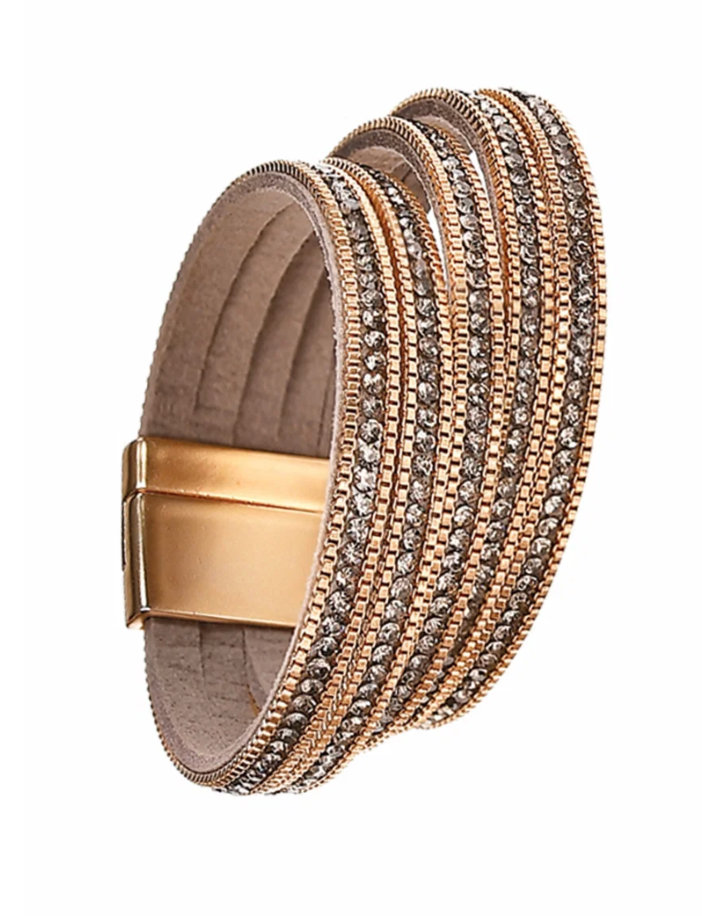 Five of The Best Crystal Strand Magnetic Clasp Bracelet - AY448