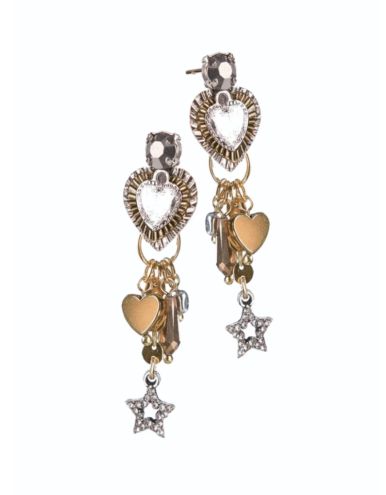 Star of My Heart Statement Drop Earrings - HU215