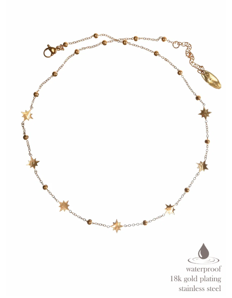 Delicate Compass Star 18k Gold Plated Necklace - JJ119