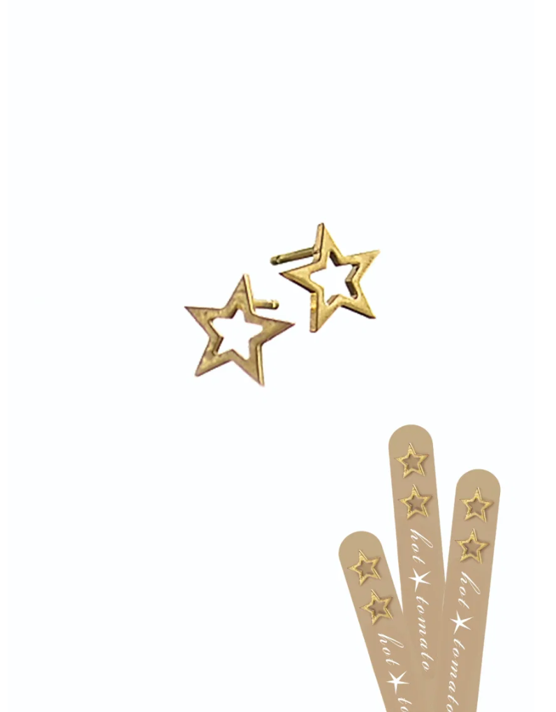 Star Frame Stud Lollipop Earrings in Gold - 1 Pair - LG001