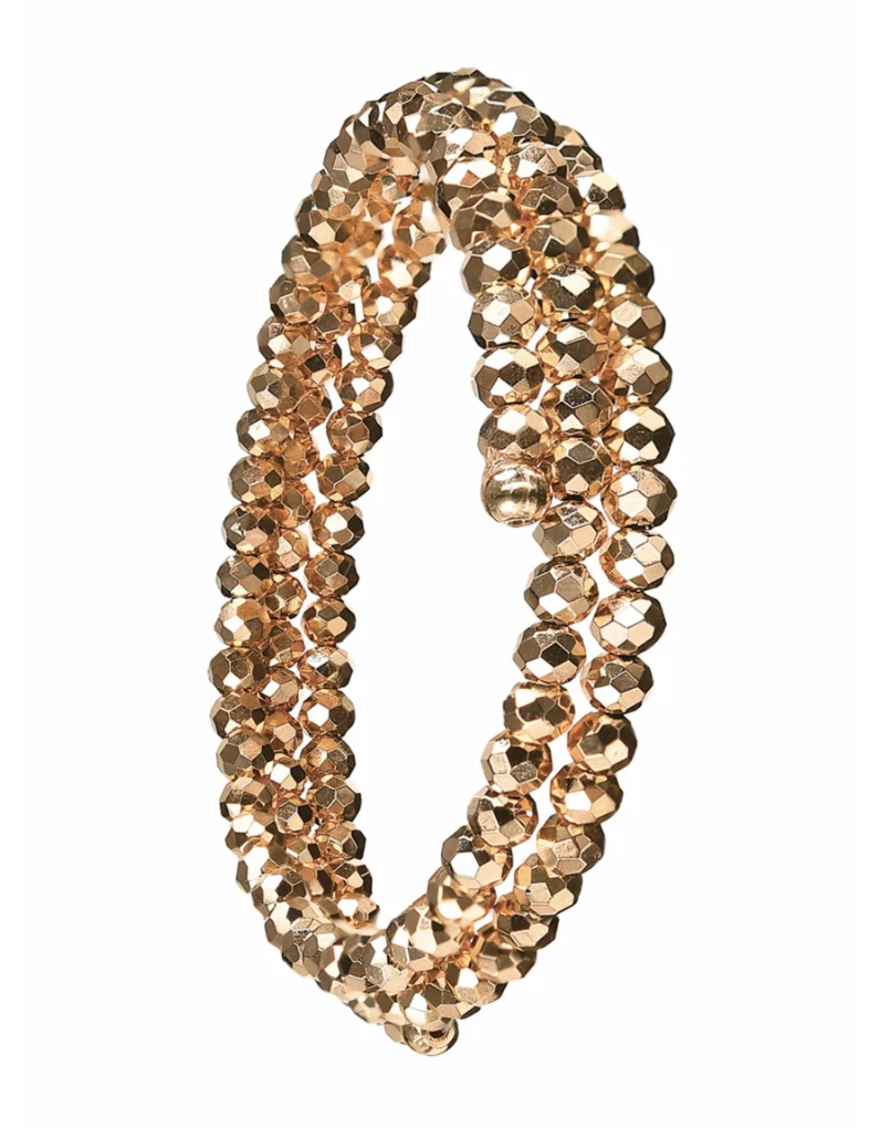 Golden Glamour Wraparound Memory Wire Bracelet - SC452