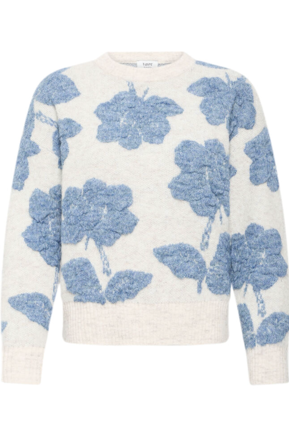 MANDA Flower Jumper in Blue and White