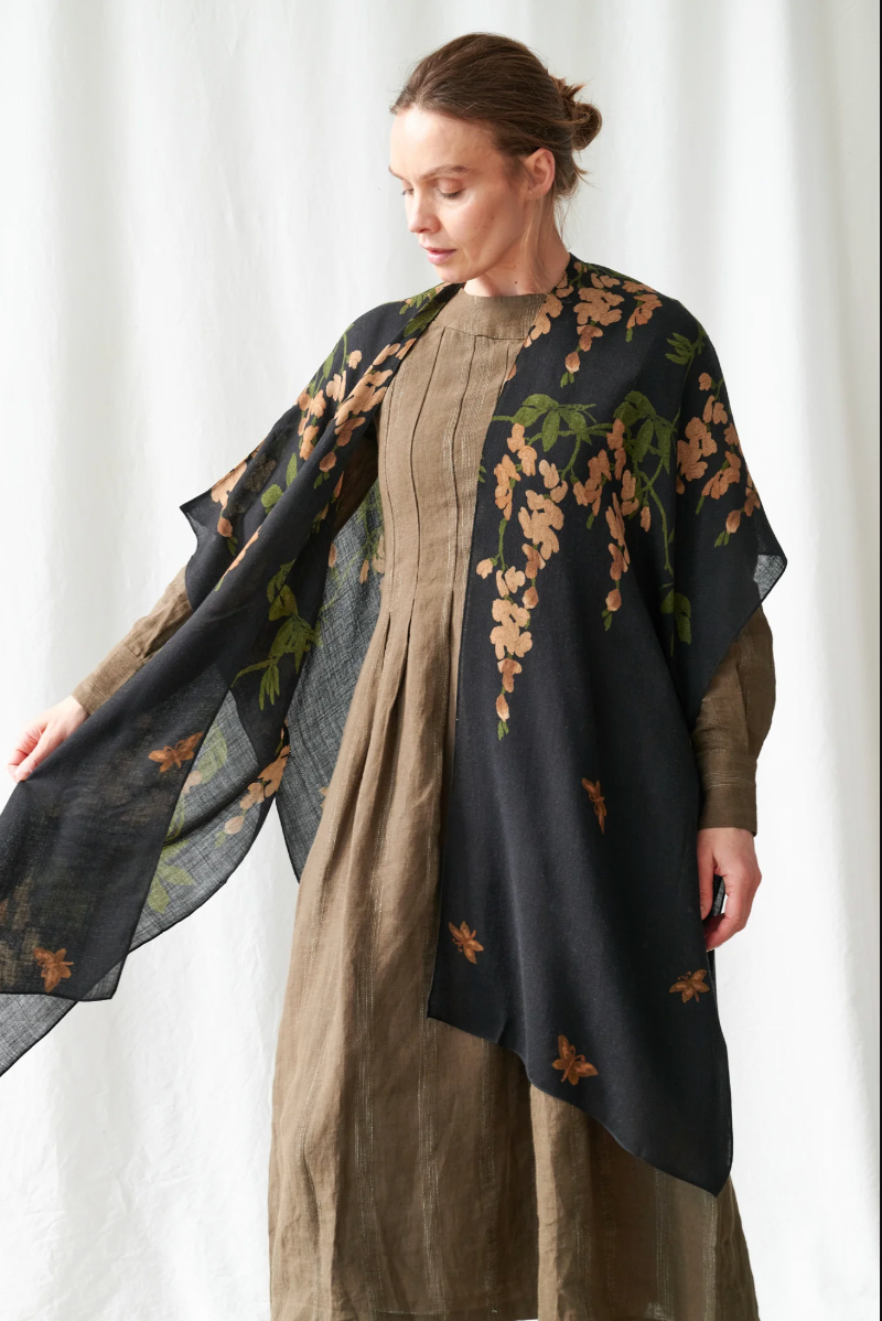 One Hundred Stars Wool Throwover in Wisteria Black